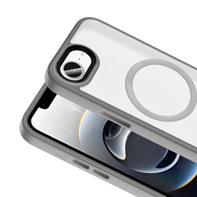 Apple iPhone 16E Kılıf Mat Arka Yüzey Wireless Şarj Özellikli Zore Flet M-safe Kapak