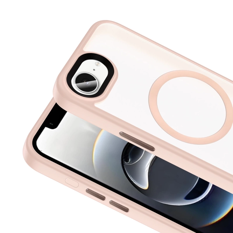 Apple iPhone 16E Kılıf Mat Arka Yüzey Wireless Şarj Özellikli Zore Flet M-safe Kapak