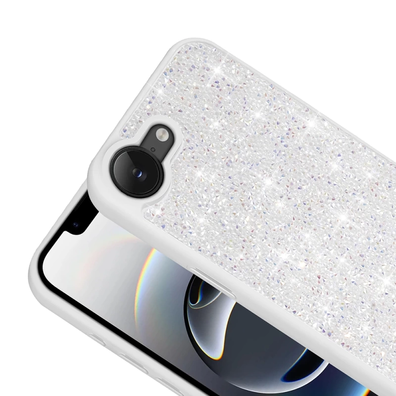 Apple iPhone 16E Kılıf Parlak Taşlı Tasarım Zore Pırlanta Kapak