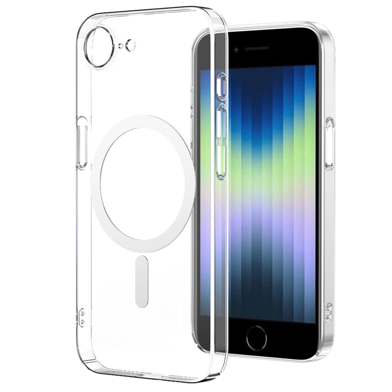Apple iPhone 16E Kılıf Zore M-safe Şarj Özellikli Şeffaf Kamera Çerçeveli Porto Kapak