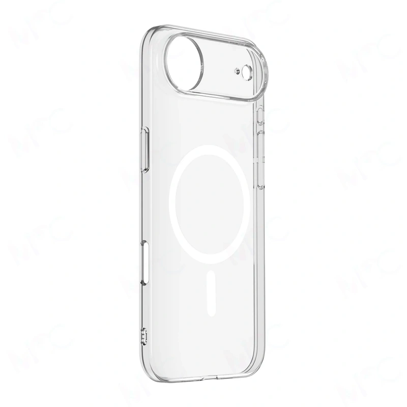 Apple iPhone 17 Air Kılıf IC Çipli M-Safe Şarj Özellikli Şeffaf Kamera Çerçeveli Zore Toledo Kapak