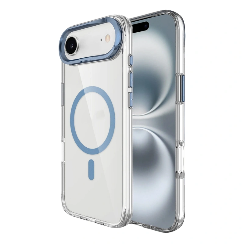 Apple iPhone 17 Air Kılıf M-safe Şarj Özellikli Airbagli Kamera Standlı Zore Azor Kapak