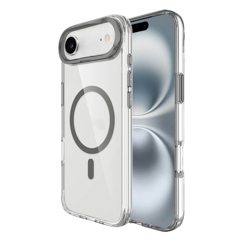 Apple iPhone 17 Air Kılıf M-safe Şarj Özellikli Airbagli Kamera Standlı Zore Azor Kapak