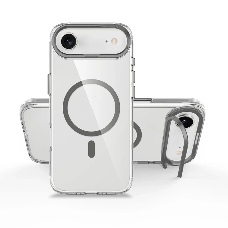 Apple iPhone 17 Air Kılıf M-safe Şarj Özellikli Airbagli Kamera Standlı Zore Azor Kapak