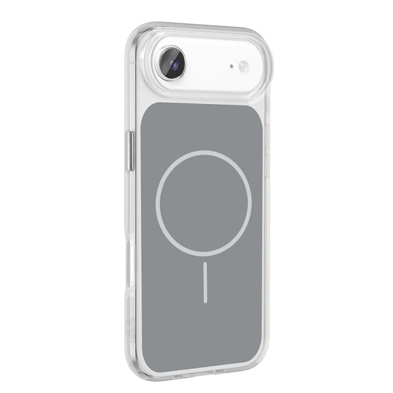 Apple iPhone 17 Air Kılıf M-Safe Şarj Özellikli Metal Buton Tasarımlı Zore İkonik Sert Silikon Kapak