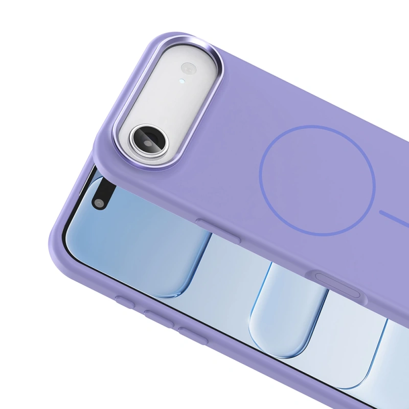 Apple iPhone 17 Air Kılıf M-Safe Şarj Özellikli Metal Kamera Çerçeveli Zore Edi Silikon Kapak