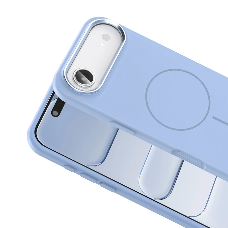 Apple iPhone 17 Air Kılıf M-Safe Şarj Özellikli Metal Kamera Çerçeveli Zore Edi Silikon Kapak