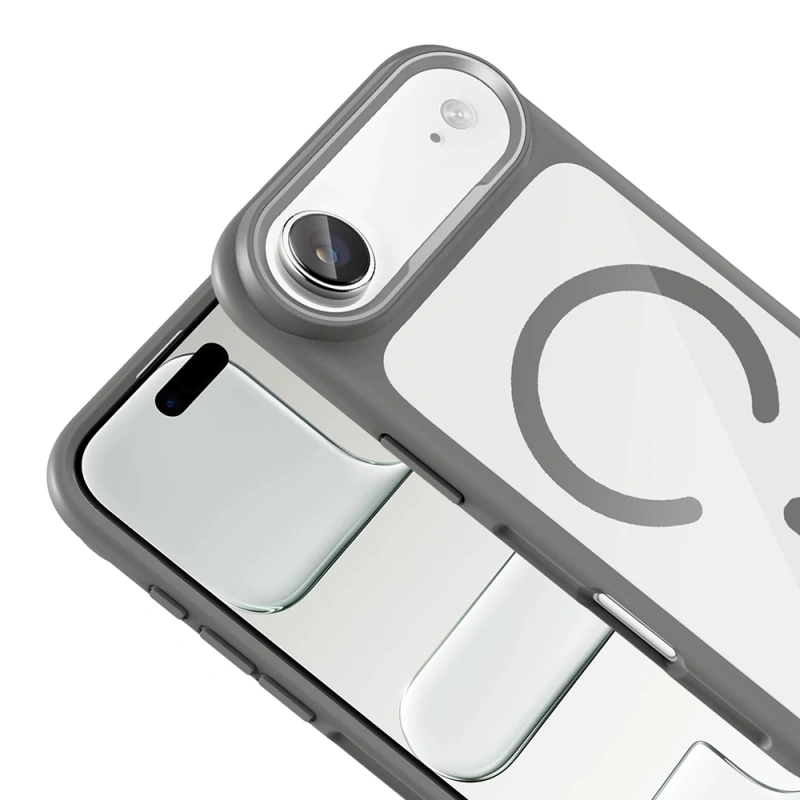 Apple iPhone 17 Air Kılıf M-Safe Şarj Özellikli Metal Kamera Çerçeveli Zore Tiko Kapak