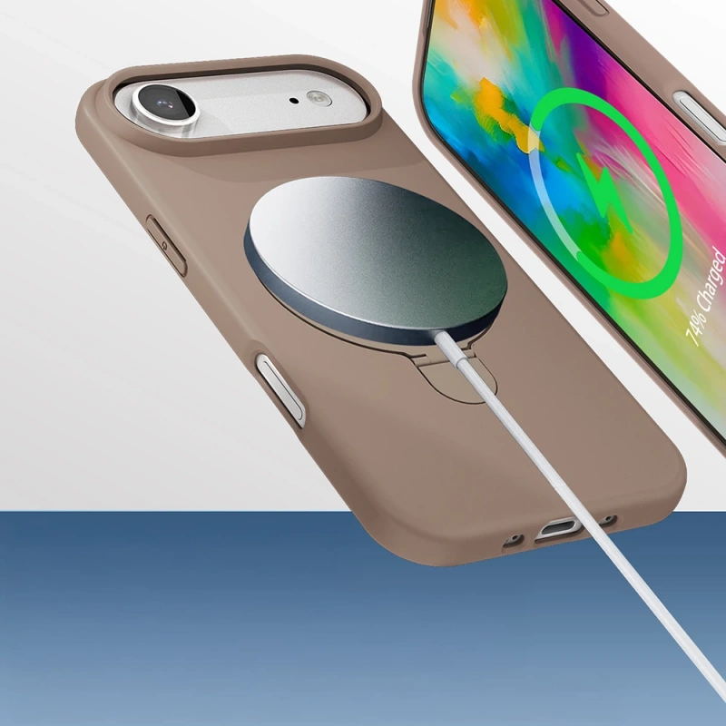 Apple iPhone 17 Air Kılıf M-safe Şarj Özellikli Standlı Zore Samara Kapak