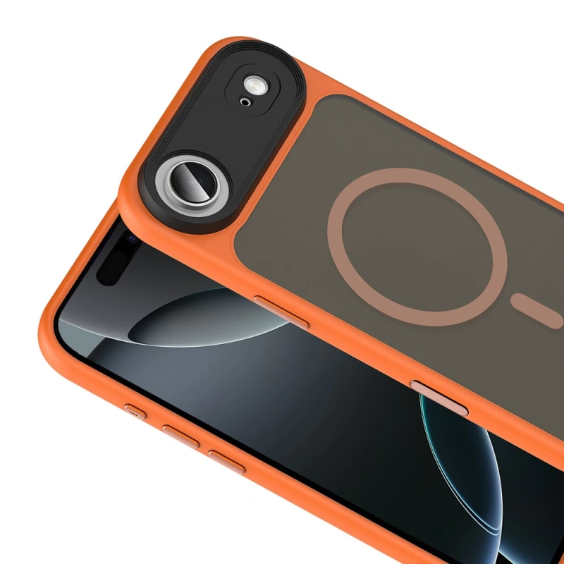 Apple iPhone 17 Air Kılıf Mat Arka Yüzey Wireless Şarj Özellikli Zore Flet M-safe Kapak