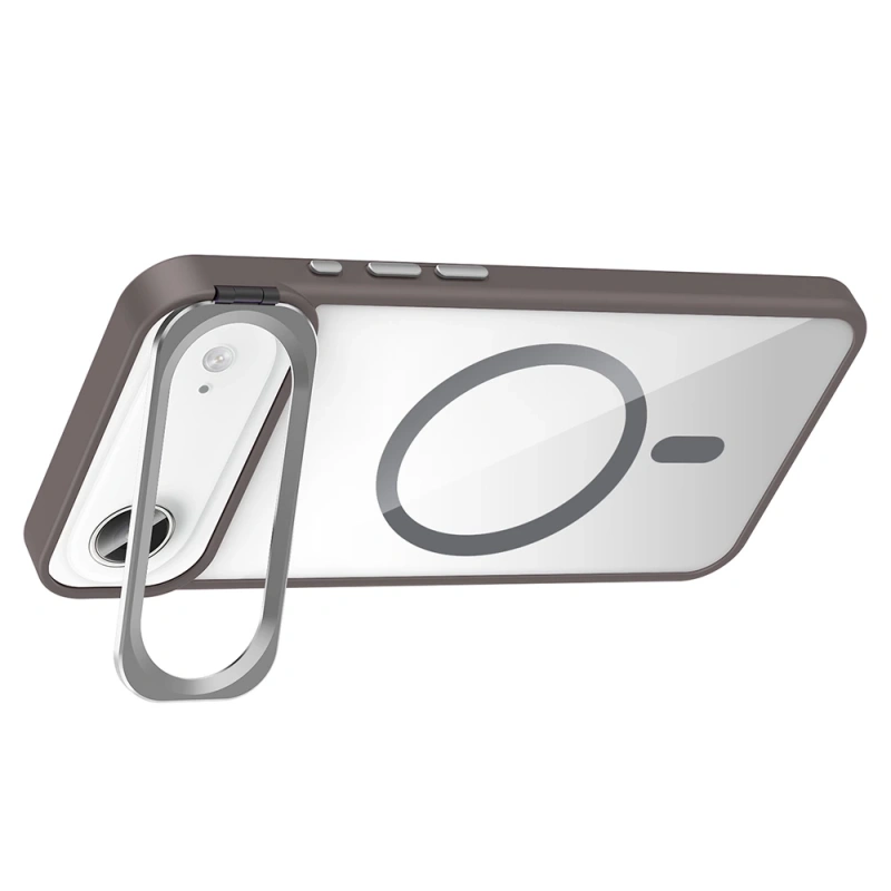 Apple iPhone 17 Air Kılıf Standlı ve Kamera Lens Hediyeli M-Safe Şarj Özellikli Zore Etro Kapak