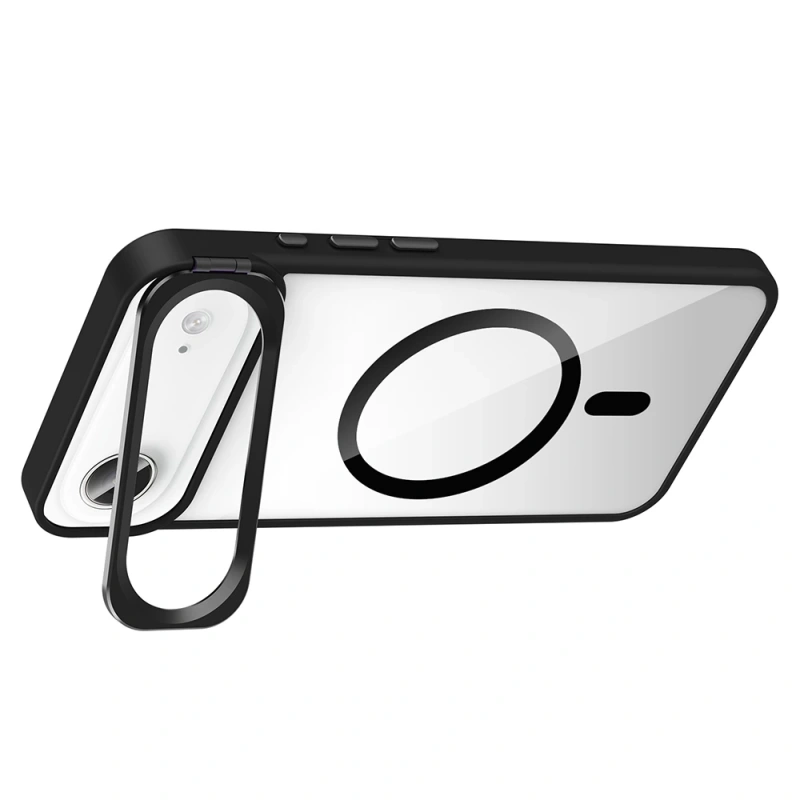 Apple iPhone 17 Air Kılıf Standlı ve Kamera Lens Hediyeli M-Safe Şarj Özellikli Zore Etro Kapak