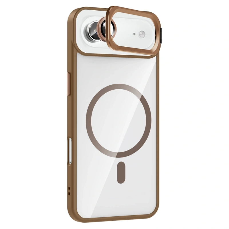 Apple iPhone 17 Air Kılıf Standlı ve Kamera Lens Hediyeli M-Safe Şarj Özellikli Zore Etro Kapak