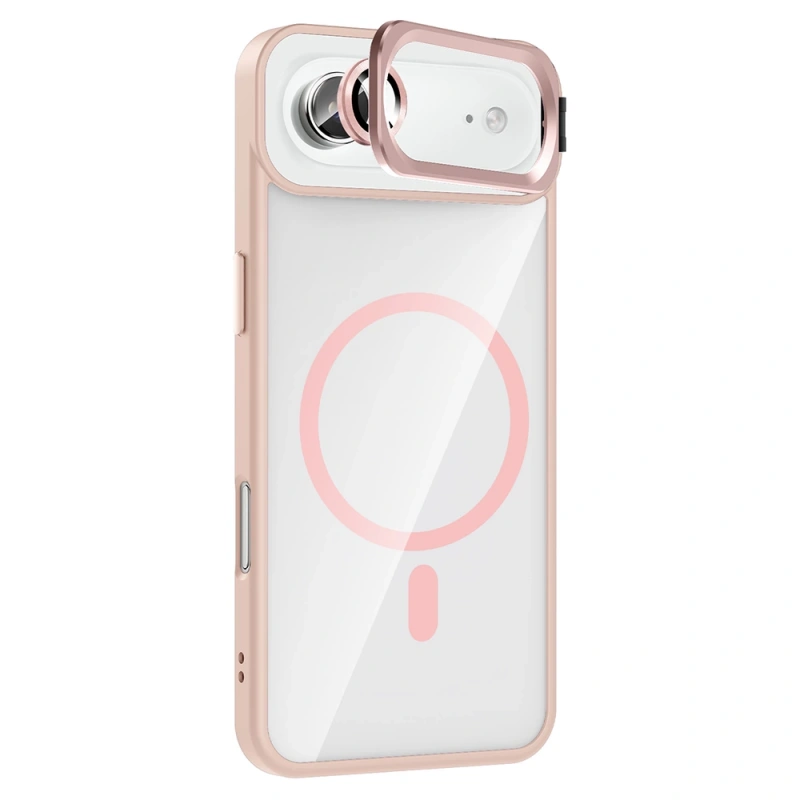 Apple iPhone 17 Air Kılıf Standlı ve Kamera Lens Hediyeli M-Safe Şarj Özellikli Zore Etro Kapak