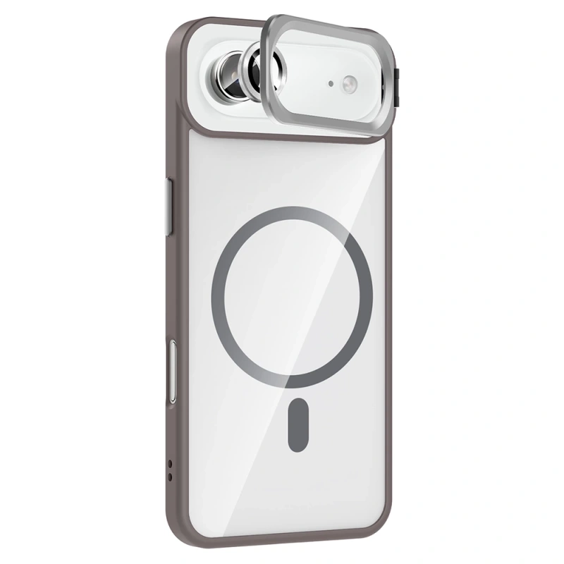 Apple iPhone 17 Air Kılıf Standlı ve Kamera Lens Hediyeli M-Safe Şarj Özellikli Zore Etro Kapak