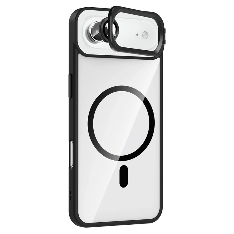 Apple iPhone 17 Air Kılıf Standlı ve Kamera Lens Hediyeli M-Safe Şarj Özellikli Zore Etro Kapak