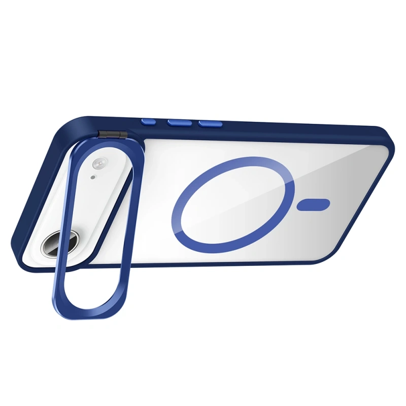 Apple iPhone 17 Air Kılıf Standlı ve Kamera Lens Hediyeli M-Safe Şarj Özellikli Zore Etro Kapak