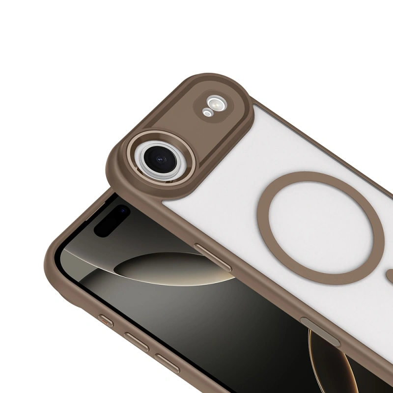 Apple iPhone 17 Air Kılıf Wireless Şarj Özellikli Zore Krom M-safe Silikon Kapak