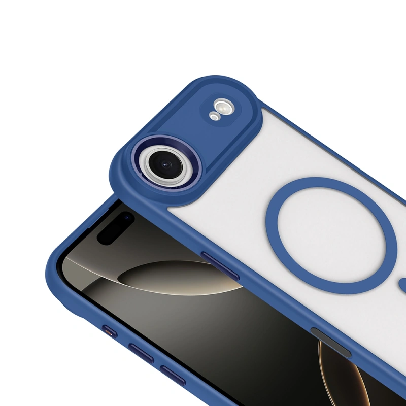 Apple iPhone 17 Air Kılıf Wireless Şarj Özellikli Zore Krom M-safe Silikon Kapak