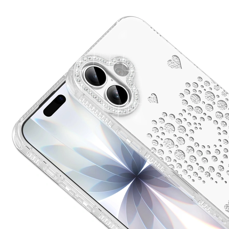 Apple iPhone 17 Kılıf Damla Taşlı Zore Rivas Sert PC Kapak