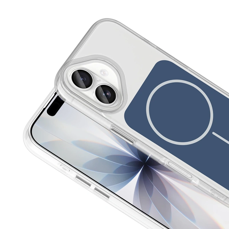 Apple iPhone 17 Kılıf M-Safe Şarj Özellikli Metal Buton Tasarımlı Zore İkonik Sert Silikon Kapak