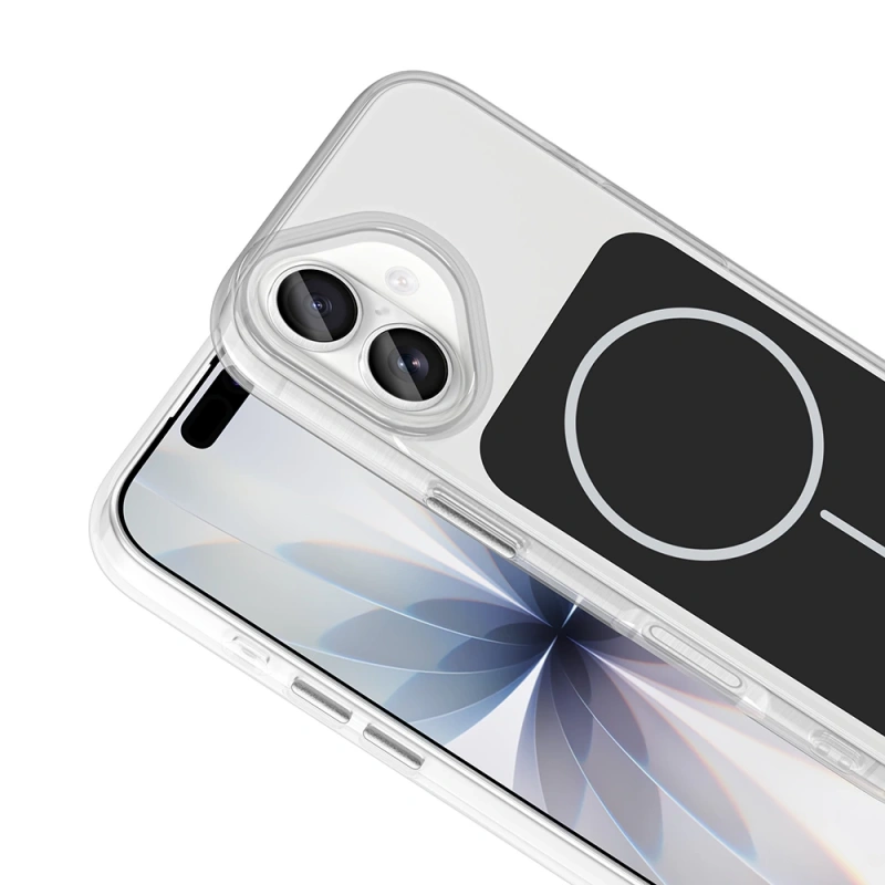 Apple iPhone 17 Kılıf M-Safe Şarj Özellikli Metal Buton Tasarımlı Zore İkonik Sert Silikon Kapak