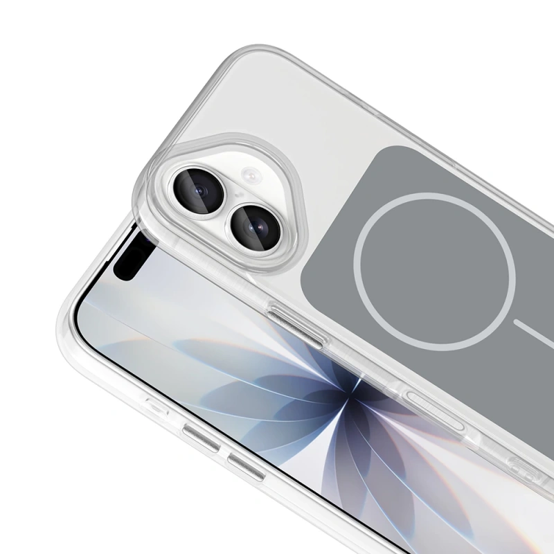 Apple iPhone 17 Kılıf M-Safe Şarj Özellikli Metal Buton Tasarımlı Zore İkonik Sert Silikon Kapak