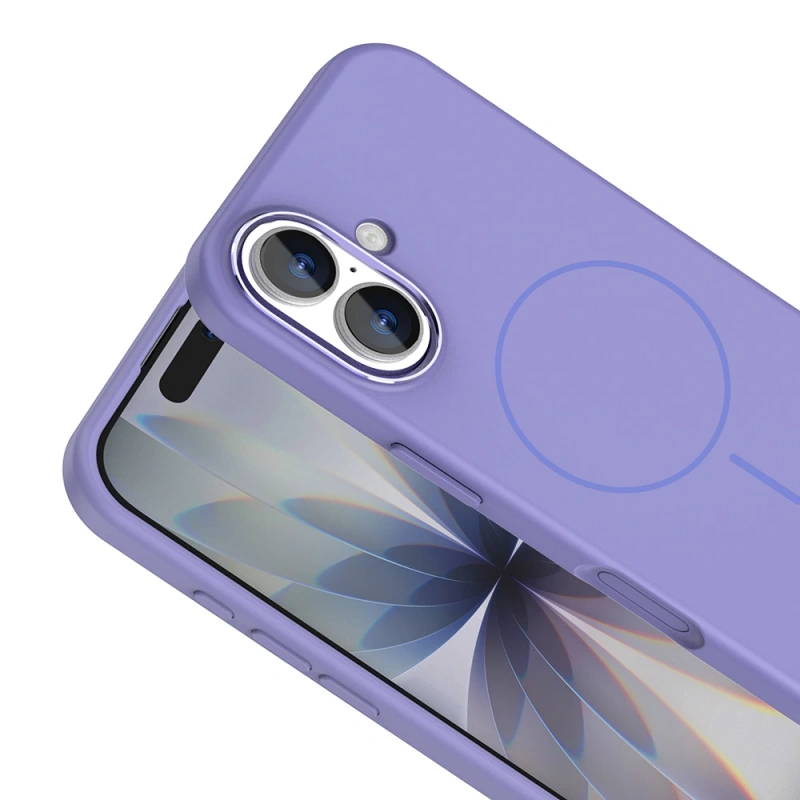 Apple iPhone 17 Kılıf M-Safe Şarj Özellikli Metal Kamera Çerçeveli Zore Edi Silikon Kapak