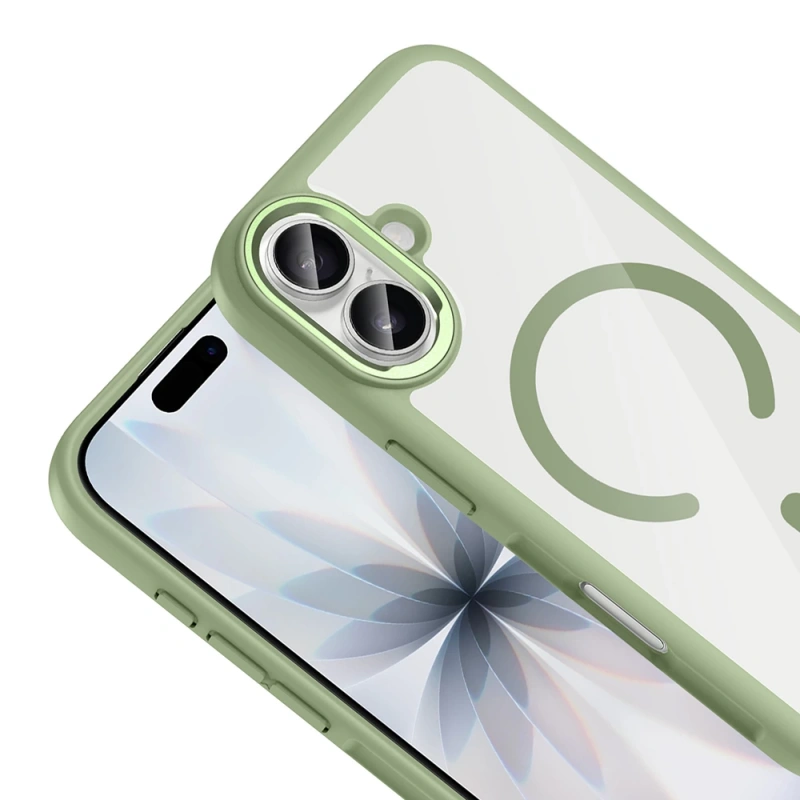 Apple iPhone 17 Kılıf M-Safe Şarj Özellikli Metal Kamera Çerçeveli Zore Tiko Kapak