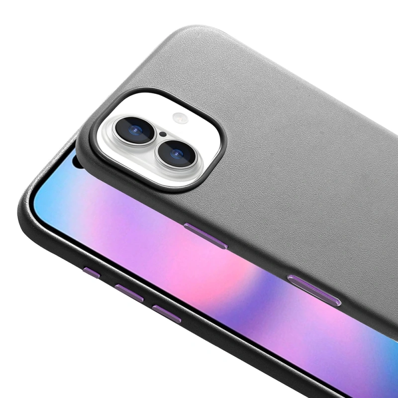 Apple iPhone 17 Kılıf M-safe Şarj Özellikli PU Deri Görünümlü Zore Kupra Kapak