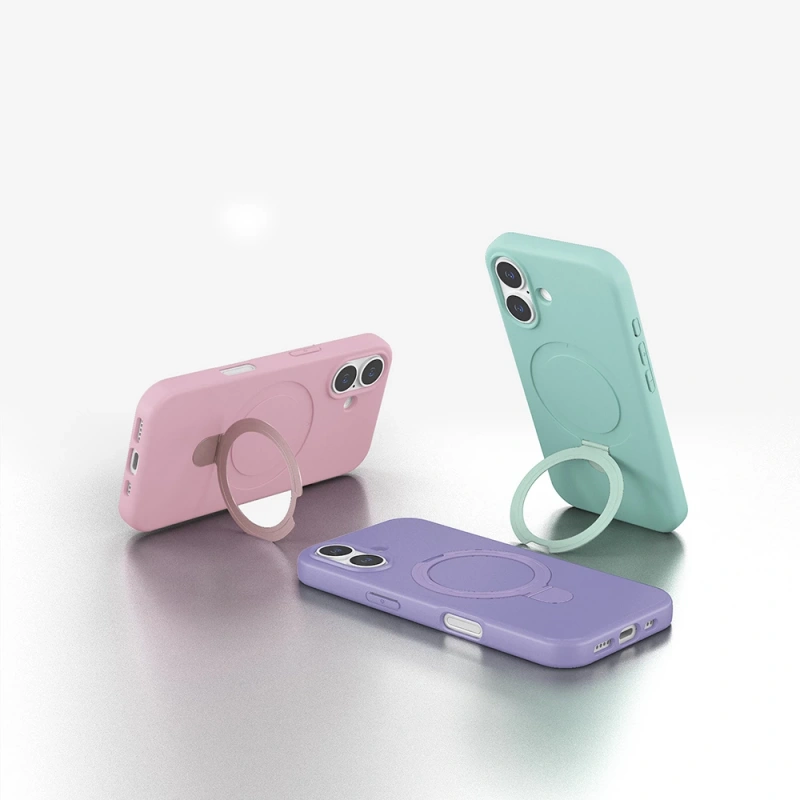 Apple iPhone 17 Kılıf M-safe Şarj Özellikli Standlı Zore Samara Kapak