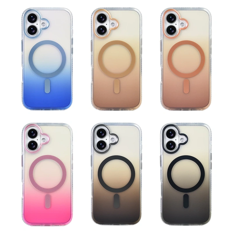 Apple iPhone 17 Kılıf M-safe Şarj Özellikli Transparan Renk Geçişli Zore Toros Kapak