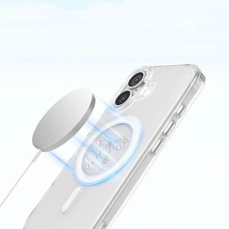 Apple iPhone 17 Kılıf M-Safe Şarj Özellikli Zore Paris Mova Sert PC Kapak