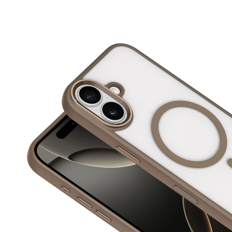 Apple iPhone 17 Kılıf Wireless Şarj Özellikli Zore Krom M-safe Silikon Kapak