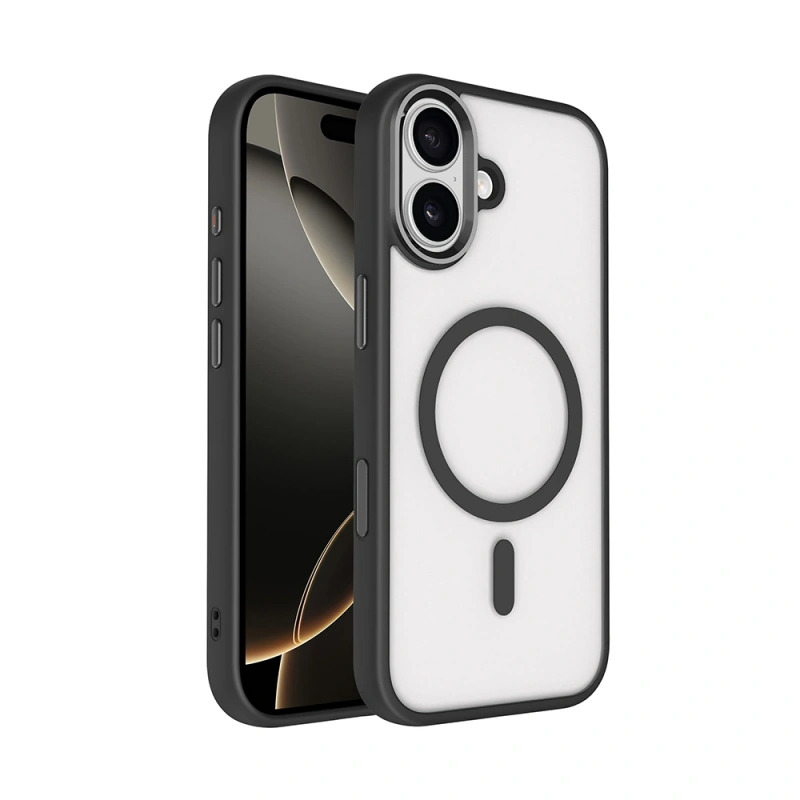 Apple iPhone 17 Kılıf Wireless Şarj Özellikli Zore Krom M-safe Silikon Kapak
