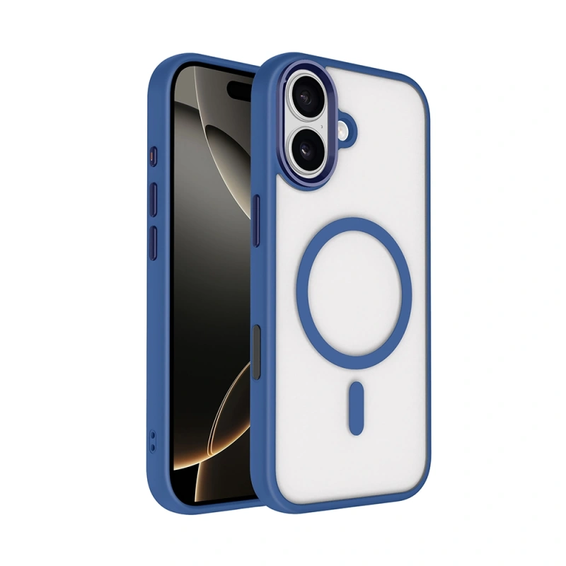 Apple iPhone 17 Kılıf Wireless Şarj Özellikli Zore Krom M-safe Silikon Kapak