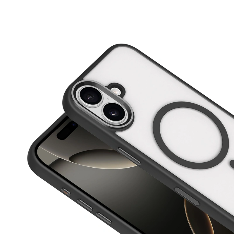 Apple iPhone 17 Kılıf Wireless Şarj Özellikli Zore Krom M-safe Silikon Kapak