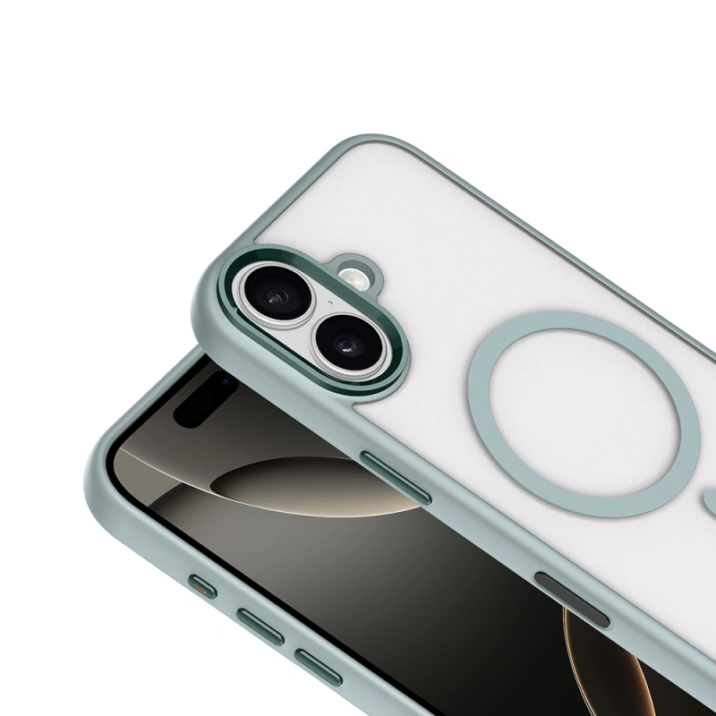 Apple iPhone 17 Kılıf Wireless Şarj Özellikli Zore Krom M-safe Silikon Kapak