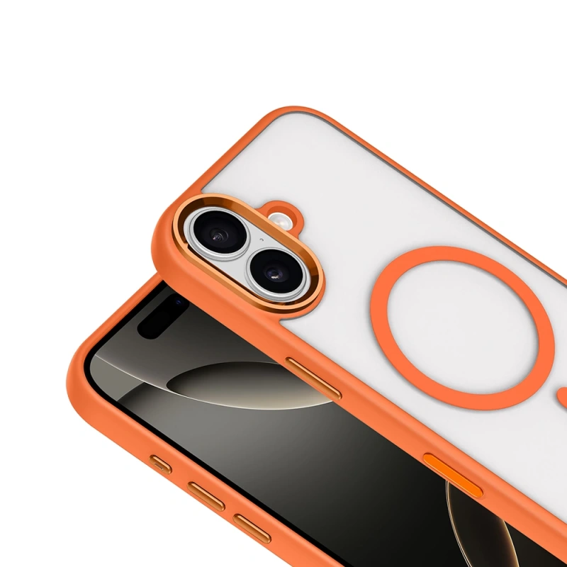 Apple iPhone 17 Kılıf Wireless Şarj Özellikli Zore Krom M-safe Silikon Kapak