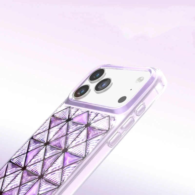 Apple iPhone 17 Pro Kılıf 3D Buz Blok Desenli Zore Paris Kairo TPU Kapak