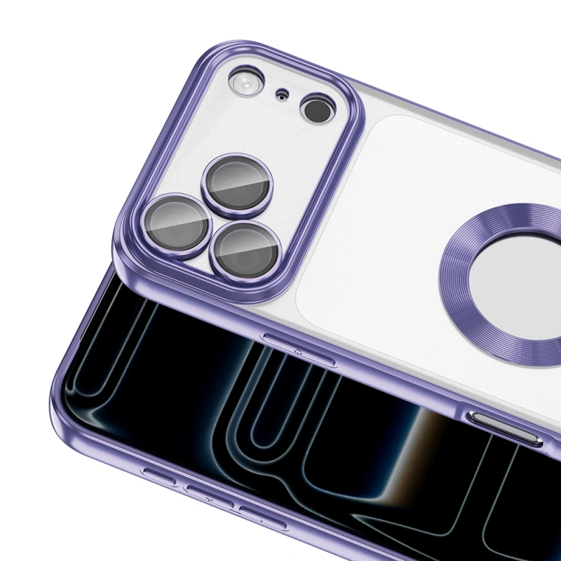 Apple iPhone 17 Pro Kılıf Kamera Korumalı Logo Gösteren Zore Omega Kapak
