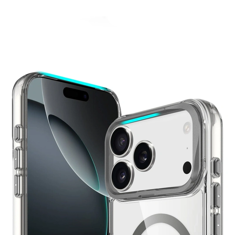 Apple iPhone 17 Pro Kılıf M-safe Şarj Özellikli Airbagli Kamera Standlı Zore Azor Kapak