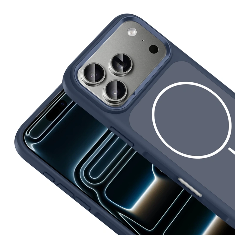 Apple iPhone 17 Pro Kılıf M-Safe Şarj Özellikli Metal Kamera Çerçeveli Zore Sanremo Silikon Kapak