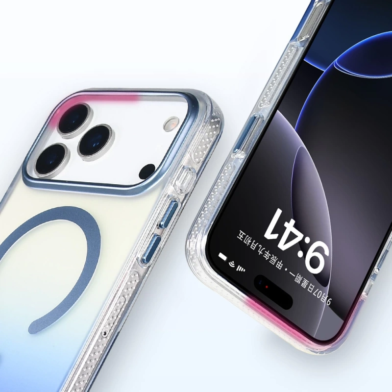 Apple iPhone 17 Pro Kılıf M-safe Şarj Özellikli Transparan Renk Geçişli Zore Toros Kapak