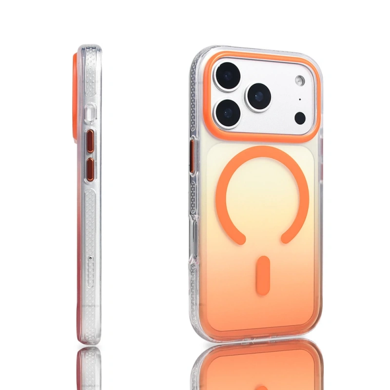 Apple iPhone 17 Pro Kılıf M-safe Şarj Özellikli Transparan Renk Geçişli Zore Toros Kapak