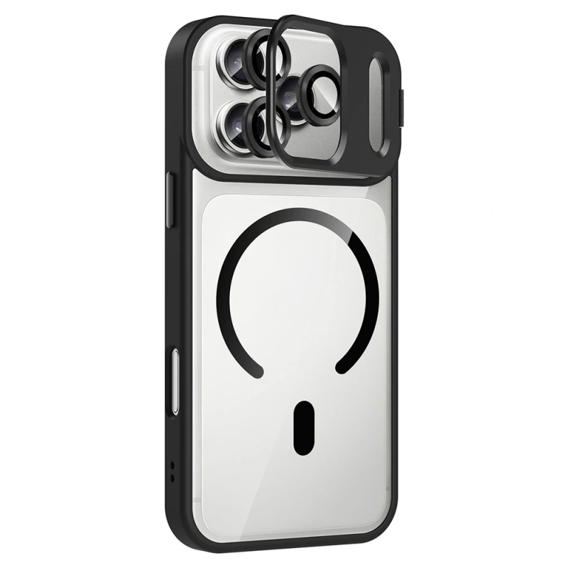 Apple iPhone 17 Pro Kılıf Standlı ve Kamera Lens Hediyeli M-Safe Şarj Özellikli Zore Etro Kapak