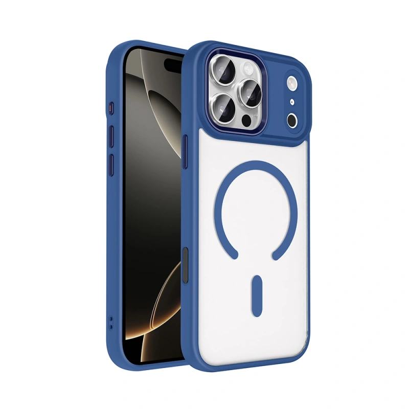 Apple iPhone 17 Pro Kılıf Wireless Şarj Özellikli Zore Krom M-safe Silikon Kapak