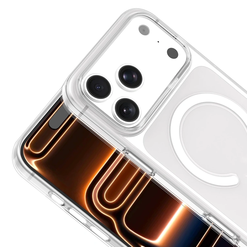 Apple iPhone 17 Pro Kılıf IC Çipli Zore Wireless Şarj Özellikli Şeffaf Orjin Kapak