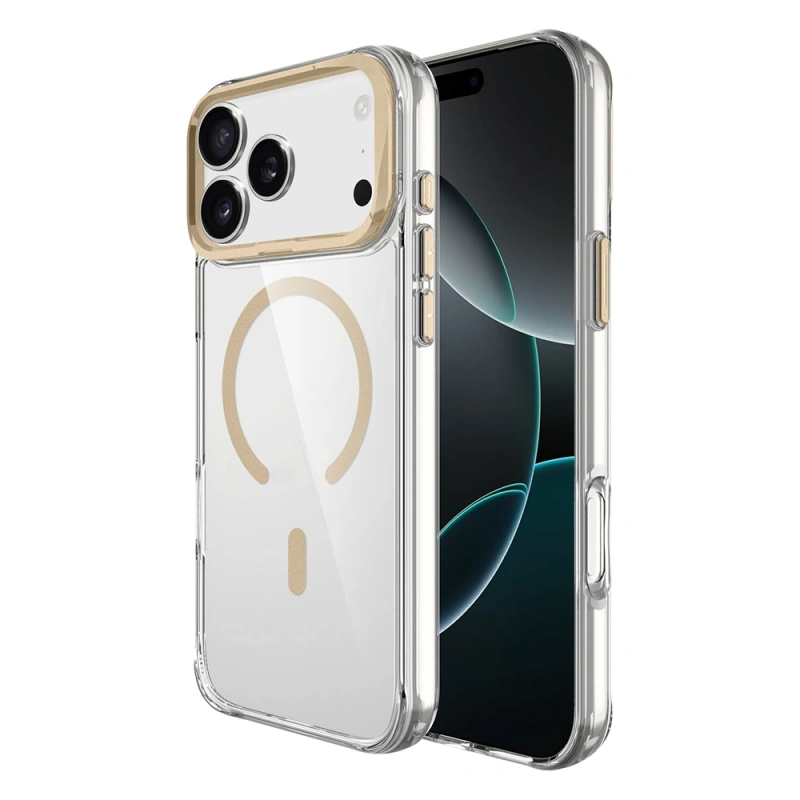 Apple iPhone 17 Pro Max Kılıf M-safe Şarj Özellikli Airbagli Kamera Standlı Zore Azor Kapak