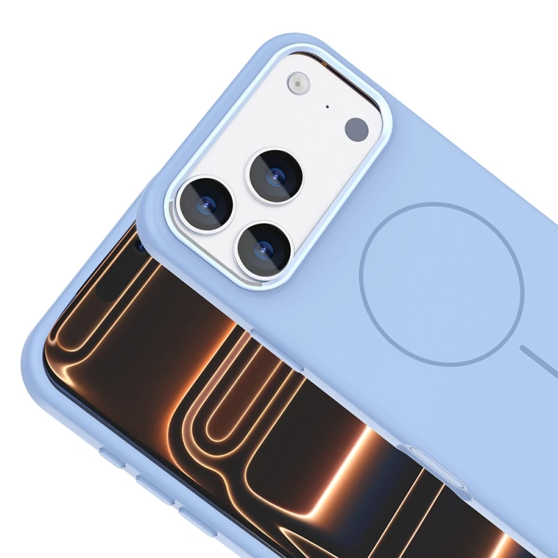 Apple iPhone 17 Pro Max Kılıf M-Safe Şarj Özellikli Metal Kamera Çerçeveli Zore Edi Silikon Kapak